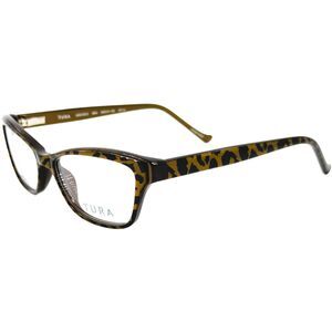 Tura R213 Womens Plastic Eyeglass Frame BRN Brown Black 50-15